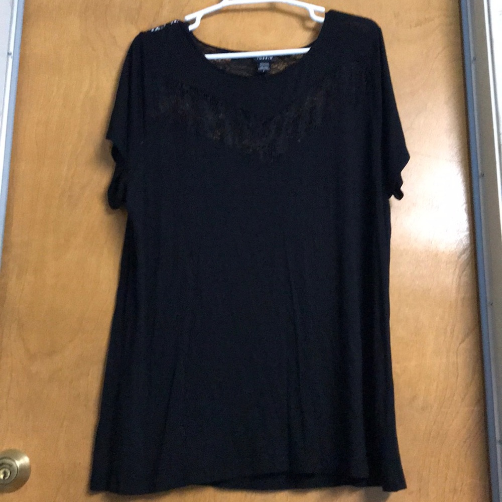Black top with lace insects